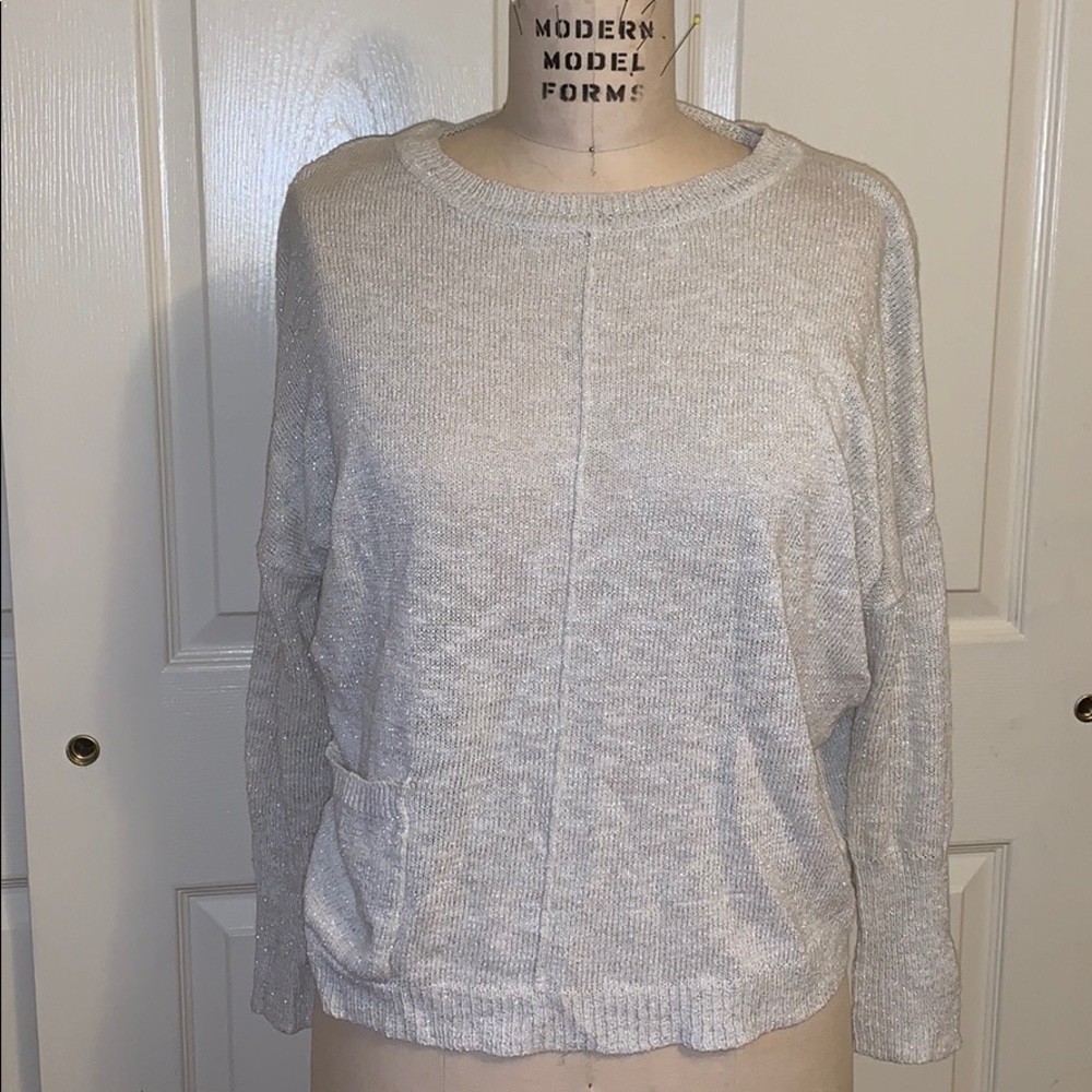 Sparkly white long sleeve sweater